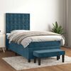 vidaXL Cama box spring con colch&oacute;n terciopelo azul oscuro 80x200 cm