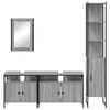 vidaXL Set de muebles de ba&ntilde;o 4 pzas madera contrachapada gris sonoma