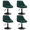vidaXL Sillas de comedor giratorias 4 uds terciopelo verde oscuro