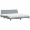 vidaXL Cama con colch&oacute;n Hanko tela gris claro 200x200 cm
