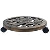 vidaXL Soporte con ruedas de plantas 6 uds plástico color bronce 38 cm