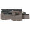 vidaXL Conjunto de sof&aacute; de jard&iacute;n con coj&iacute;n 6 pcs Gris Polirat&aacute;n