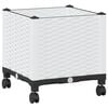 vidaXL Macetero de Jard&iacute;n con Ruedas Blanco 40 x 40 x 44 cm PP