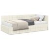 vidaXL Estructura de Cama Esquina con Colch&oacute;n 2 pcs Crema Terciopelo