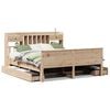 vidaXL Cama con estanter&iacute;a sin colch&oacute;n madera maciza marr&oacute;n 75x190 cm