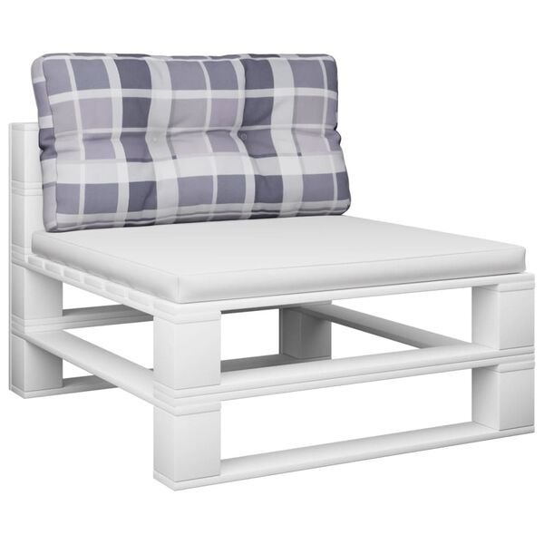 vidaXL Coj&iacute;n para sof&aacute; de palets tela a cuadros gris 70x40x12 cm