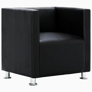 vidaXL Sill&oacute;n de cuero sint&eacute;tico negro