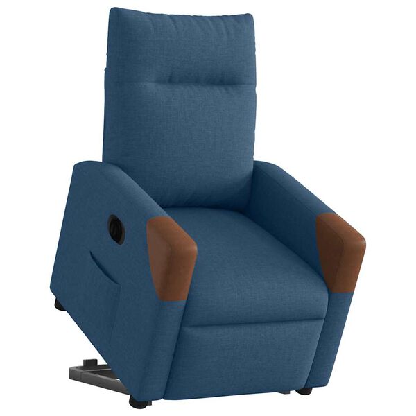 vidaXL Sillón eléctrico reclinable elevable de tela azul