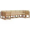 vidaXL Conjunto de sof&aacute;s de exterior con coj&iacute;n 7 pcs Natural y Beige