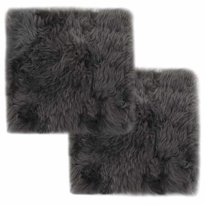 vidaXL Cojines de silla 2 uds piel de oveja real gris claro 40x40 cm