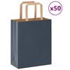 vidaXL Bolsas de papel con asas 50 uds azul 18x8x22 cm