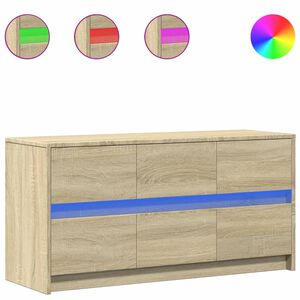vidaXL Mueble de TV LED madera de ingenier&iacute;a roble Sonoma 100x34x50 cm