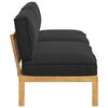 vidaXL Juego de Sof&aacute; Negro 240 x 80 x 69 cm Madera de Acacia S&oacute;lida