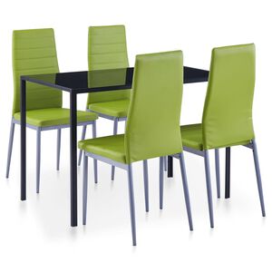 vidaXL Conjunto de mesa y sillas de comedor 5 piezas verde