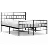 vidaXL Estructura cama sin colch&oacute;n con estribo metal negro 140x200 cm