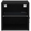vidaXL Gabinete de noche LED montado en la pared con Negro