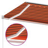 vidaXL Toldo manual retr&aacute;ctil con luz LED naranja y marr&oacute;n 300x250 cm