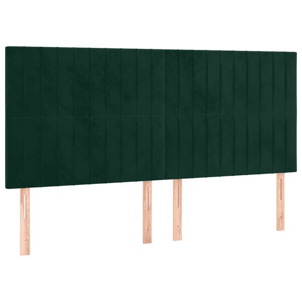vidaXL Cabecero Terciopelo Verde Oscuro 180x5x118/128 cm