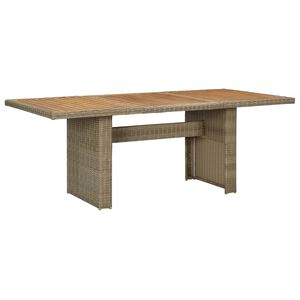 vidaXL Mesa de comedor de jard&iacute;n rat&aacute;n sint&eacute;tico marr&oacute;n 200x100x74 cm