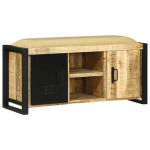 vidaXL Gabinete de banco Marr&oacute;n Madera maciza de Mango