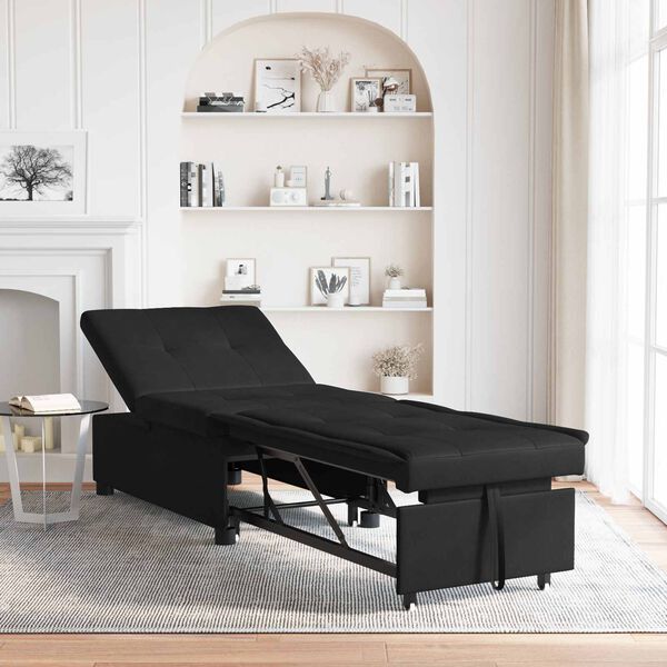 vidaXL Sof&aacute; cama desplegable 67cm Negro Microfibra