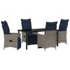 vidaXL Juego de mesa y sillas 5 uds. Gris Rat&aacute;n sint&eacute;tico