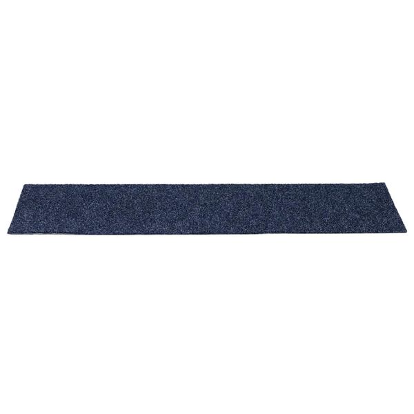 vidaXL Felpudos autoadhesivos para escaleras, 15 unidades, 76 x 20 cm, gris azul, rectangulares