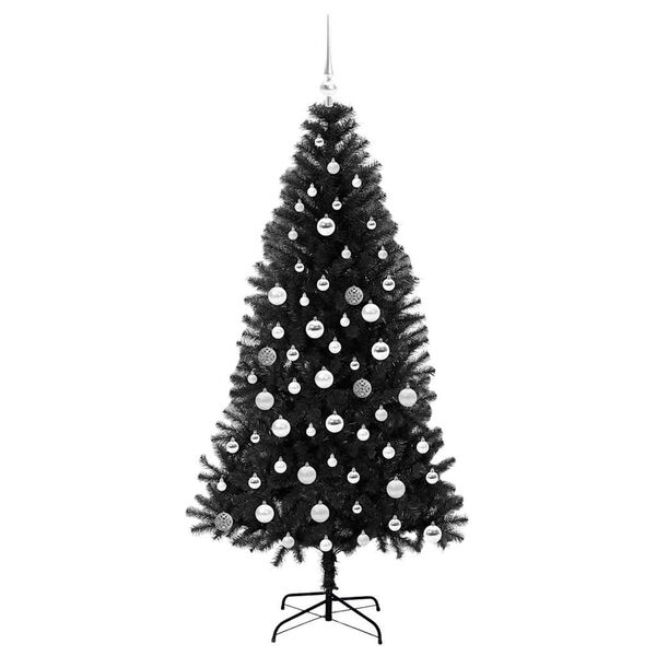 vidaXL Árbol de Navidad con 300 LED con soporte Negro 180 cm PVC