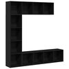 vidaXL Estante de libros 12 niveles 3 pcs 36 x 30 x 143 cm Roble Negro