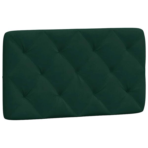 vidaXL Cabecero de cama acolchado terciopelo verde oscuro 90 cm