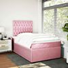 vidaXL Cama box spring con colch&oacute;n terciopelo rosa 120x200 cm