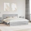 vidaXL Estructura de cama con cabecera Gris Sonoma 200 x 200 cm