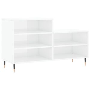 vidaXL Zapatero madera contrachapada blanco brillo 102x36x60 cm