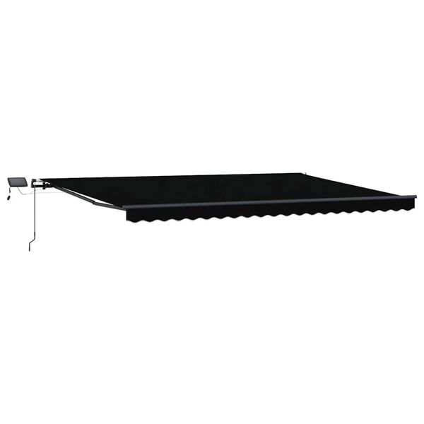 vidaXL Toldo Retr&aacute;ctil con luces de tiras LED Negro 500 x 350 cm tela