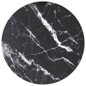 vidaXL Tablero de mesa dise&ntilde;o m&aacute;rmol vidrio templado negro &Oslash;70x0,8 cm