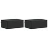 vidaXL Mesita de Noche de Pared 2 uds. Negro 49 x 34,5 x 20 cm