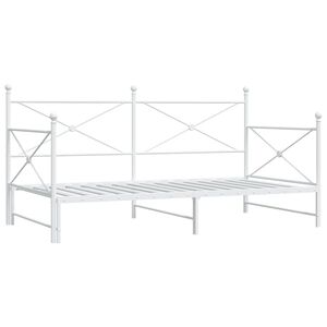 vidaXL Div&aacute;n con nido sin colch&oacute;n blanco 107x203 cm acero