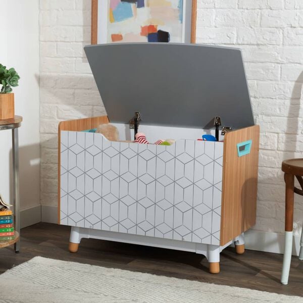 KidKraft Caja para juguetes Mid-Century Modern gris 73,99x46x55,88 cm