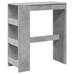 vidaXL Mesa alta bar con estantes madera gris hormig&oacute;n 90x40x103,5 cm