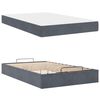 vidaXL Estructura de cama con colch&oacute;n 2 pcs Gris Tenue Terciopelo