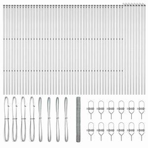 vidaXL Poste de Valla Plateado