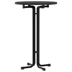 vidaXL Mesa de bar madera ingenier&iacute;a y acero negro &Oslash;70x110 cm