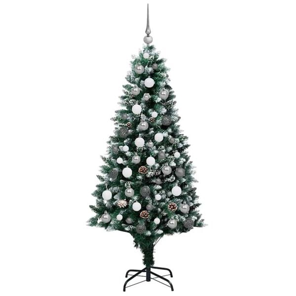 vidaXL Árbol de Navidad artificial Verde 180 cm PVC y Acero y Plástico
