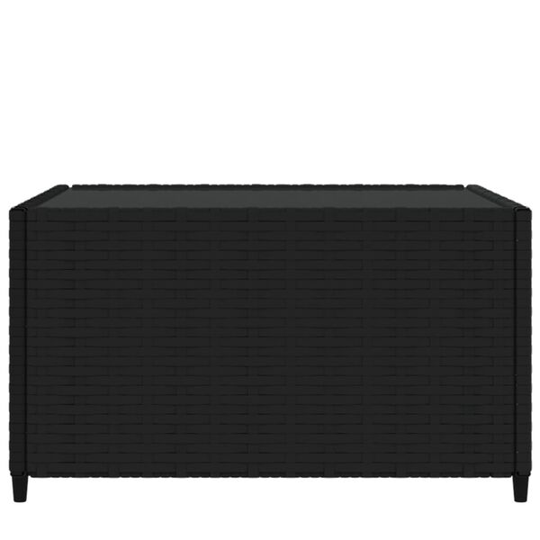 vidaXL Mesa de centro jardín cuadrada ratán sintético negro 50x50x30cm