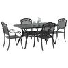 vidaXL Conjunto de Comedor de Jard&iacute;n 5 pcs Negro Aluminio