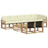 vidaXL Conjunto de sof&aacute;s de exterior 9 uds. Blanco y Crema