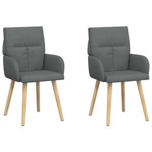 vidaXL Sillas de comedor 2 uds. Tela Gris oscuro 60 x 56 x 96 cm