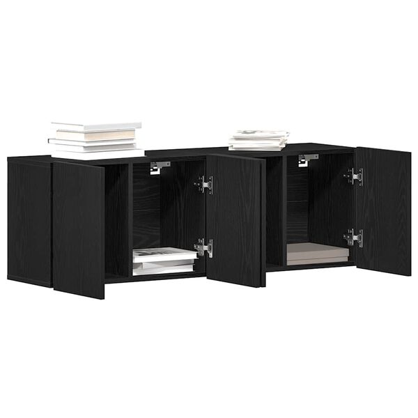 vidaXL Muebles de TV 2 piezas Roble negro 120x30x41 cm Madera de ingenier&iacute;a