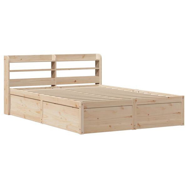 vidaXL Estructura de cama con cabecero madera de pino blanco 150x200cm