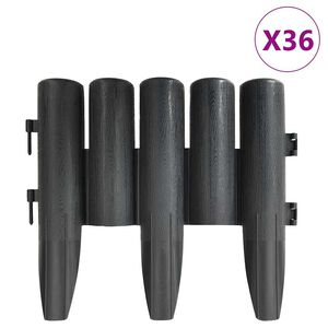 vidaXL Bordes de jard&iacute;n 36 unidades PP gris antracita 10 m